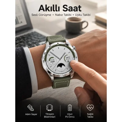 BUĞZ Akıllı Saat Sesli Görüşme Uyku ve Sağlık Takibi NFC Uyumlu