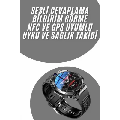  Akıllı Saat Titanyum Kasa Yuvarlak Ekran Alarm Uyku ve Sağlık Takibi Titreşimli