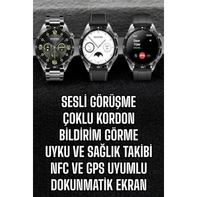 BUĞZ Akıllı Saat Titreşimli Amoled Ekran Uyku ve Sağlık Takibi Sesli Görüşme