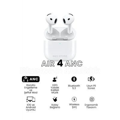 BUĞZ Aktif Gürültü Önlemeli (ANC) TWS Bluetooth Kulaklık, Şeffaf Mod ve Dokunmatik Kontrol