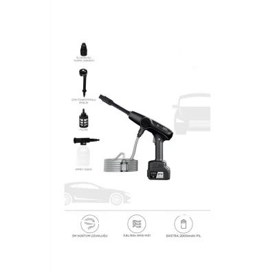 BUĞZ Akülü Şarjlı Yüksek Basınçlı Oto Araba Bahçe Yıkama,temizleme Su Sı