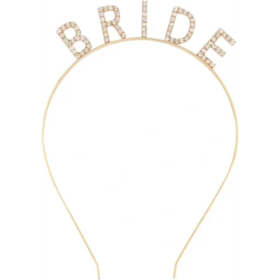 BUĞZ Altın Gold Renk Bekarlığa Veda Kristal Taş Bride Tacı İthal