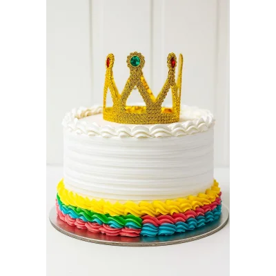 BUĞZ Altın Işıltılı Pasta Üstü Taç Plastik