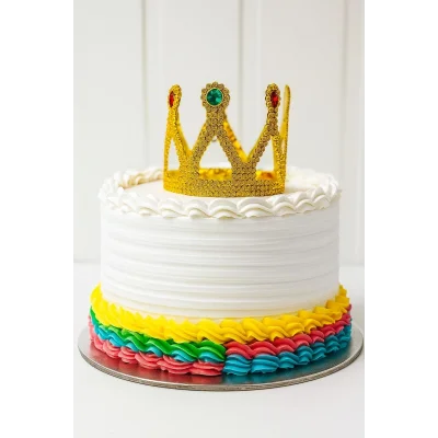 BUĞZ Altın Işıltılı Pasta Üstü Taç Plastik