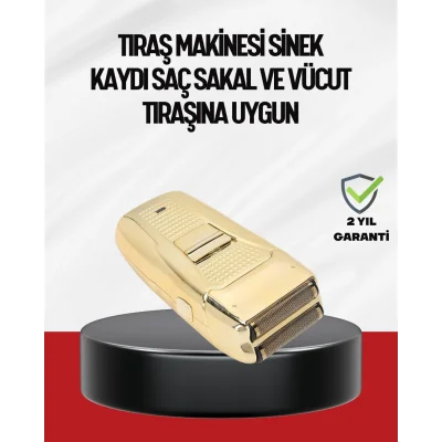  Altın Kaplama Kablolu Erkek Tıraş Makinesi Favori Aparatlı