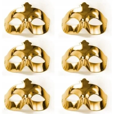  Altın Metalize Renk Düz Balo Parti Maskesi