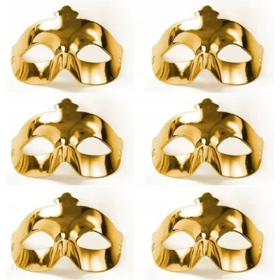 BUĞZ Altın Metalize Renk Düz Balo Parti Maskesi