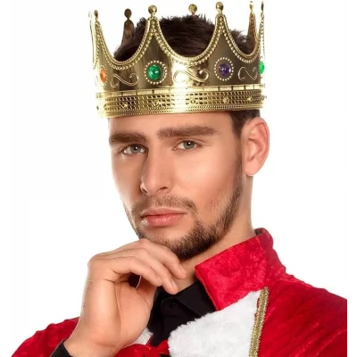 BUĞZ Altın Renk Yetişkin Çocuk Uyumlu Kral Tacı 60 Cm