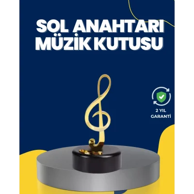 BUĞZ Altın Sol Anahtarı Müzik Kutusu Döner Mekanizmalı
