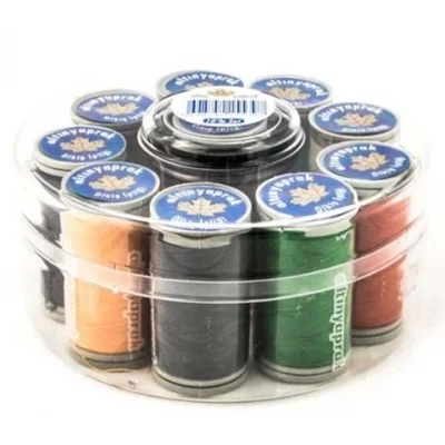  Altın Yaprak Dikiş İpliği Seti 10lu Yuvarlak Kutulu