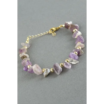 BUĞZ Amatist Kırık Doğaltaş Bileklik