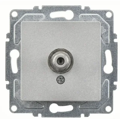  Ambiance Gümüş Televizyon Prizi F Konnektörlü Çerçevesiz - Priz ve Anahtar İçin Uyumlu Çerçeve