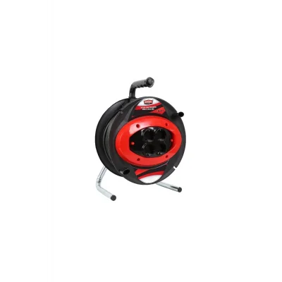 BUĞZ Amiral 50 Mt Makaralı 4lü Elektrik Uzatma Priz 3x2,5 Mm Siyah