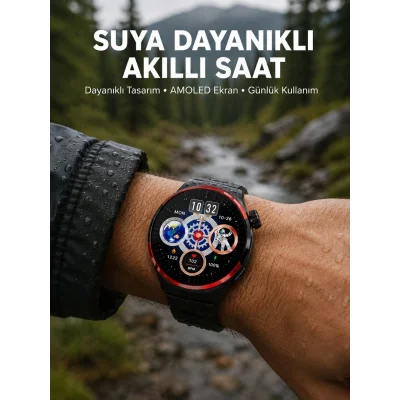 BUĞZ AMOLED Ekranlı Akıllı Saat Bluetooth Arama ve NFC Destekli Yeni Nesil