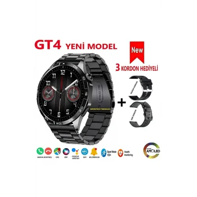 BUĞZ AMOLED Ekranlı Çelik Kasa ve Kordonlu Akıllı Saat, Nabız ve Uyku Takibi Özellikli, Siyah Renk
