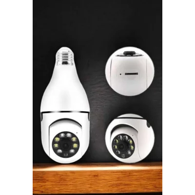  Ampul Görünümlü Güvenlik Kamerası Duylu Wifi Kamerası Dönebilen