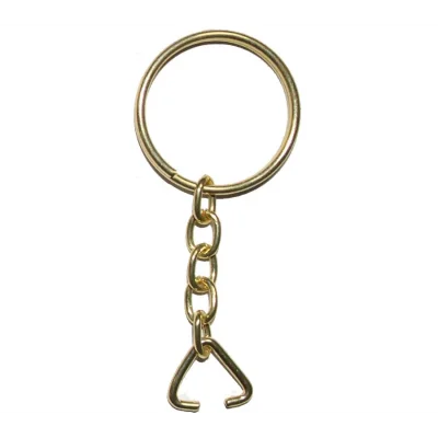 BUĞZ Eco Lounge Anahtarlık Halkası, Halka + Zincir + Üçgen, 24mm, Altın, Sarı, 1 Adet