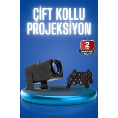 BUĞZ Android Projeksiyon Siyah Taşınabilir Sinema Projektörü 4k 1080p Ev Sineması Bluetooth - BUĞZ
