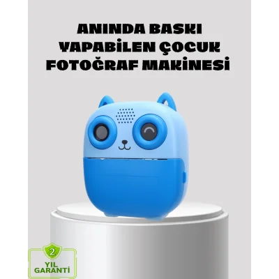 BUĞZ Anında Baskı Özellikli Çocuk Kamerası 48MP 1080P Çift Lens 32GB Destekli