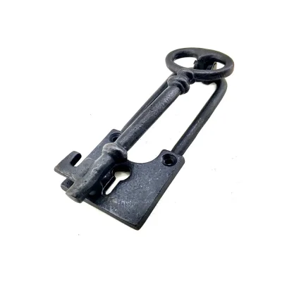 BUĞZ Antika Tarz Dekoratif Pirinç Anahtar Kapı Tokmağı, Taktak - 170x60mm, Oksit