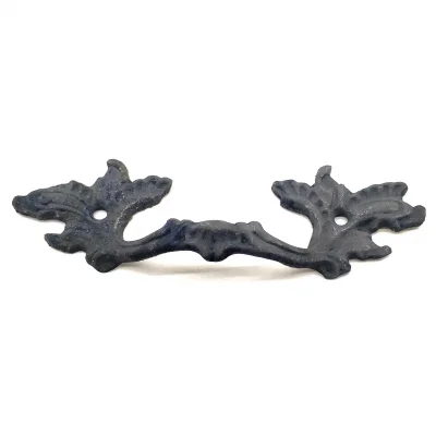 BUĞZ Eco Lounge Antika Tarz Dekoratif Pirinç Çiçek Kapı Kulbu - 40x125 mm, Oksit