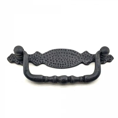 BUĞZ Antika Tarz Dekoratif Pirinç Dövme Sallantı Kapı Kulbu - 43x118 Mm, Oksit