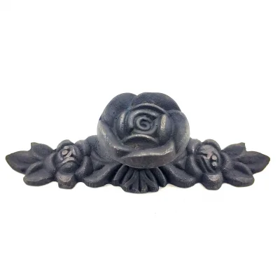 BUĞZ Eco Lounge Antika Tarz Dekoratif Pirinç Gül Düğme - 30x100 mm, Oksit