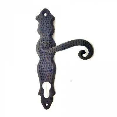 BUĞZ Antika Tarz Dekoratif Pirinç Kıvrık Yale Kapı Kolu - 210x43 Mm, Oksit