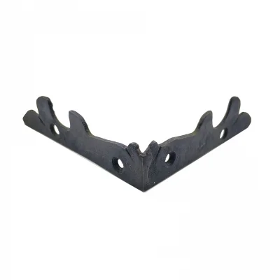 BUĞZ Antika Tarz Dekoratif Pirinç Lale Köşe Gönye - Yan, 105x105 Mm, Oksit