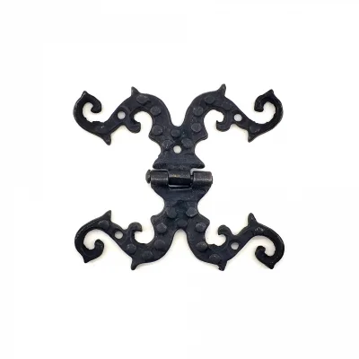 BUĞZ Antika Tarz Dekoratif Pirinç Süslü Menteşe - 100x90 Mm, Oksit