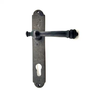 BUĞZ Antika Tarz Dekoratif Pirinç Taşra Yale Kapı Kolu - 220x35 Mm, Oksit