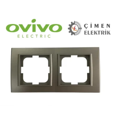  Antrasit İkili Çerçeve - Priz ve Anahtar İçin Uyumlu Çerçeve