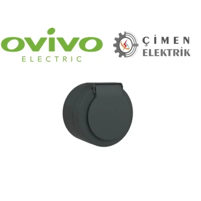  Antrasit Kapaklı Topraklı Priz Sıva Üstü