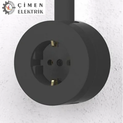  Antrasit Topraklı Priz Sıva Üstü
