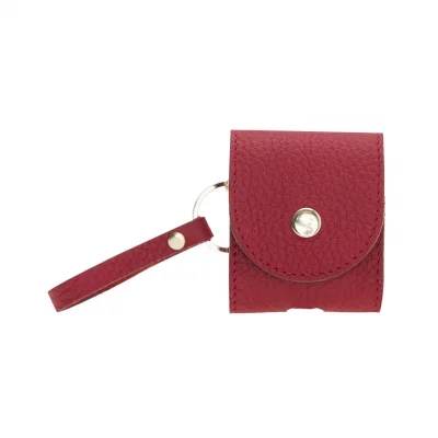  Apple AirPods 2.nesil Uyumlu Deri Kılıf Mai Snap ERC2 Kırmızı