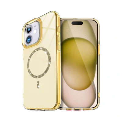 BUĞZ İphone 11 Live Diamond Magsafe Kapak - Sarı