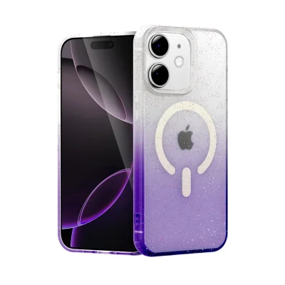 BUĞZ İphone 11 Pummel Shiny Magsafe Kapak - Mor