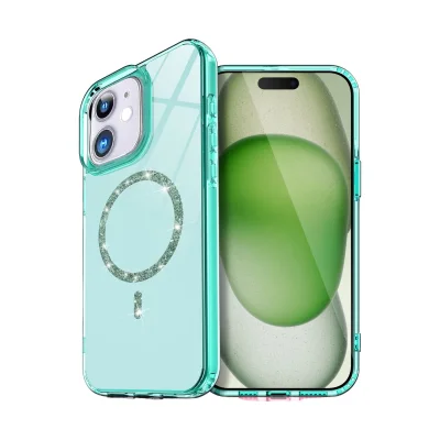 BUĞZ İphone 12 Live Diamond Magsafe Kapak - Yeşil