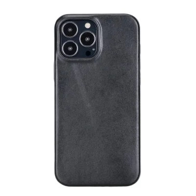  Apple iPhone 13 Pro Max Uyumlu Deri Arka Kapak ROCK RST1 Siyah
