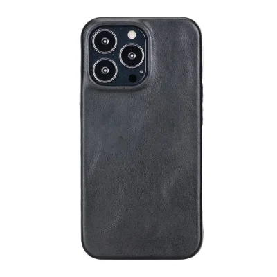  Apple iPhone 13 Pro Uyumlu Deri Arka Kapak ROCK RST1 Siyah