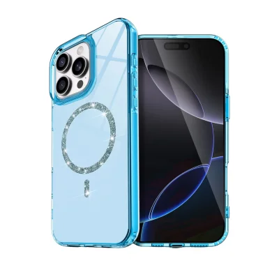 BUĞZ İphone 14 Pro Max Live Diamond Magsafe Kapak - Mavi
