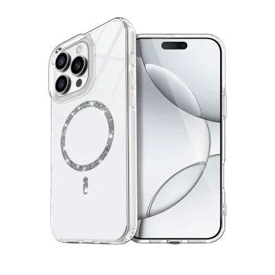 BUĞZ İphone 14 Pro Max Live Diamond Magsafe Kapak - Şeffaf