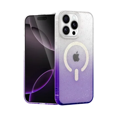 BUĞZ İphone 14 Pro Pummel Shiny Magsafe Kapak - Mor