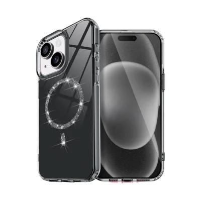 BUĞZ İphone 15 Plus Live Diamond Magsafe Kapak - Siyah