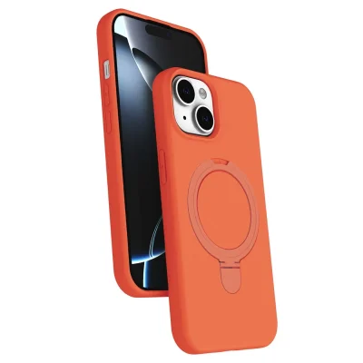 BUĞZ İphone 15 Plus Regal Magsafe Standlı Kapak - Turuncu