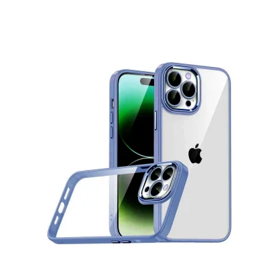 BUĞZ İphone 15 Pro Max Razer Lensli Silikon - Açık Mavi