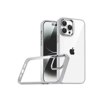 BUĞZ İphone 15 Pro Max Razer Lensli Silikon - Gümüş