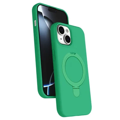 BUĞZ İphone 15 Regal Magsafe Standlı Kapak - Yeşil