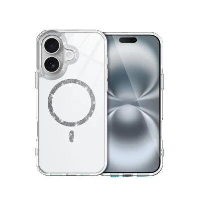 BUĞZ İphone 16 Plus Live Diamond Magsafe Kapak - Şeffaf