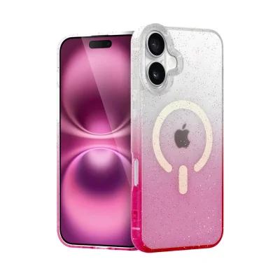BUĞZ İphone 16 Plus Pummel Shiny Magsafe Kapak - Pembe